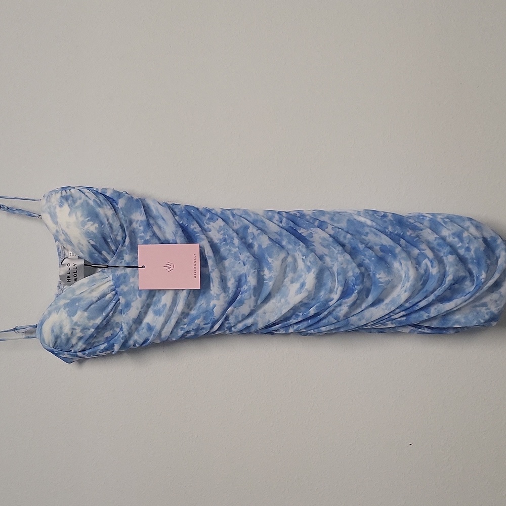 Hello Molly white and blue print dress